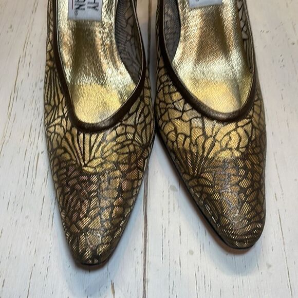 Timothy Hitsman women’s copper/gold fabric heel size 8.5. - Picture 2 of 12